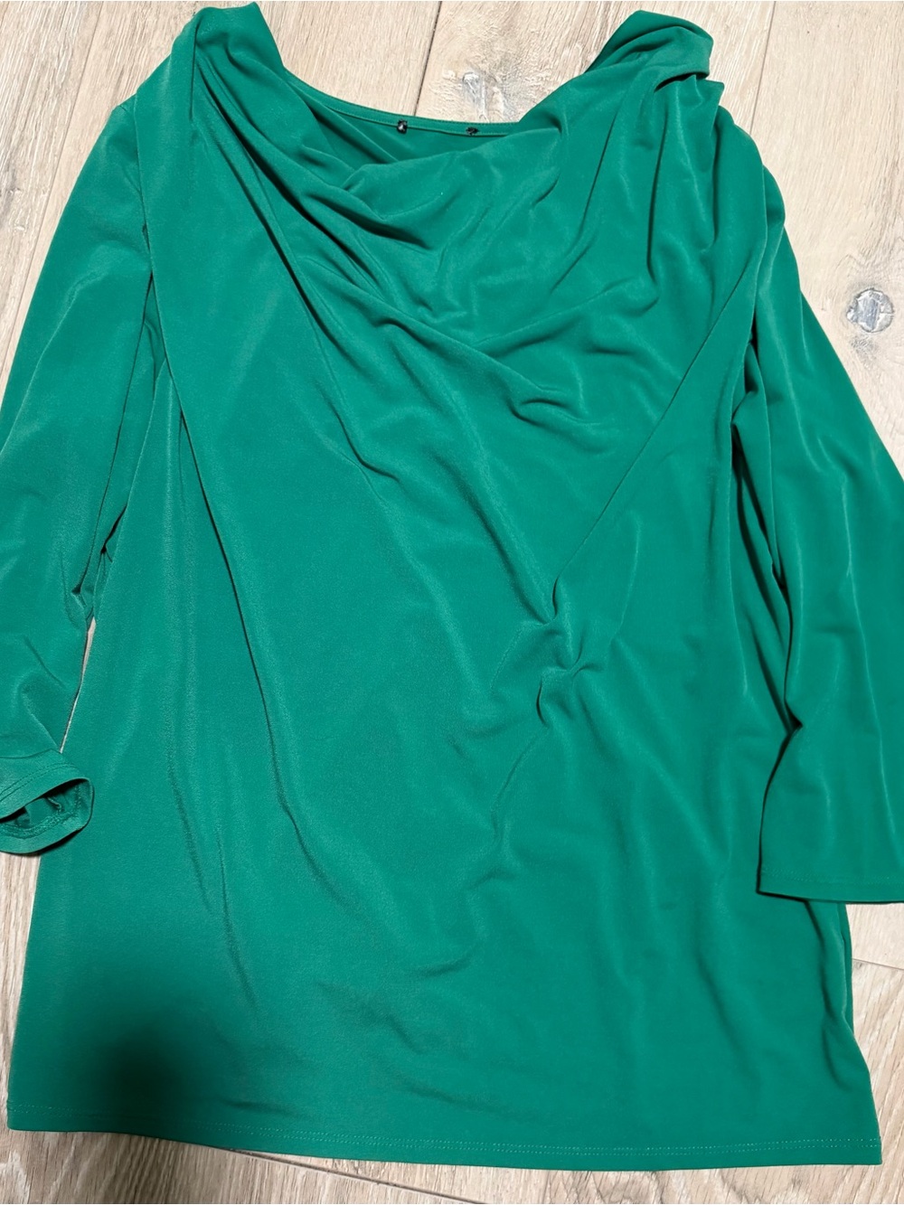 Source Unknown Emerald Green Drape Neck Women's Top